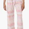 Canada Weather Gear Festive Pattern Wide Leg Pajama Pants - Blush