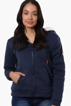 Canada Weather Gear Fleece Lined Zip Up Hoodie - Navy