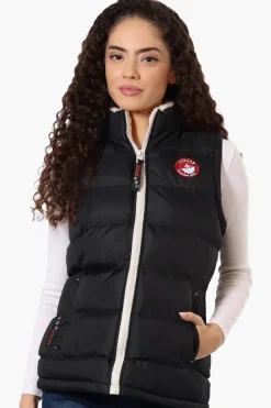 Canada Weather Gear Fleece Lined Collar Bubble Vest - Black
