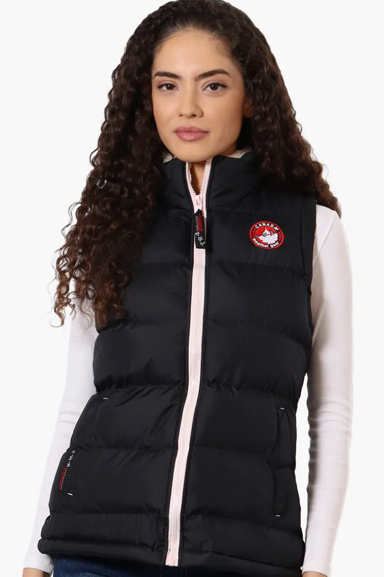 Canada Weather Gear Fleece Lined Collar Bubble Vest - Navy