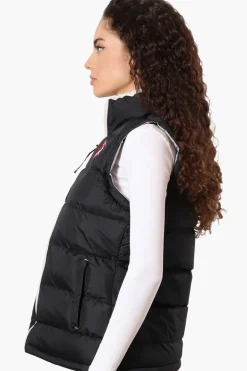 Canada Weather Gear Fleece Lined Collar Bubble Vest - Black