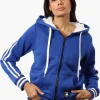 Canada Weather Gear Hooded Sherpa Lined Lightweight Jacket - Blue