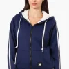 Canada Weather Gear Hooded Sherpa Lined Lightweight Jacket - Navy