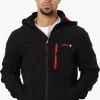 Canada Weather Gear Hooded Fleece Lined Lightweight Jacket - Black