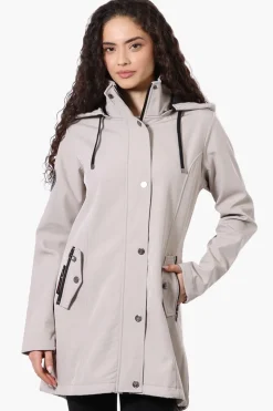 Canada Weather Gear Hooded Soft Shell Lightweight Jacket - Grey