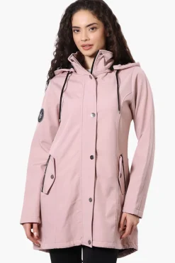 Canada Weather Gear Hooded Soft Shell Lightweight Jacket - Pink