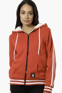 Canada Weather Gear Hooded Sherpa Lined Lightweight Jacket - Red