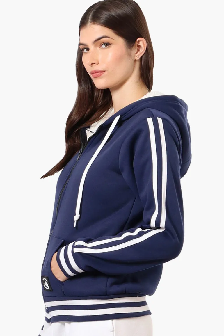 Canada Weather Gear Hooded Sherpa Lined Lightweight Jacket - Navy