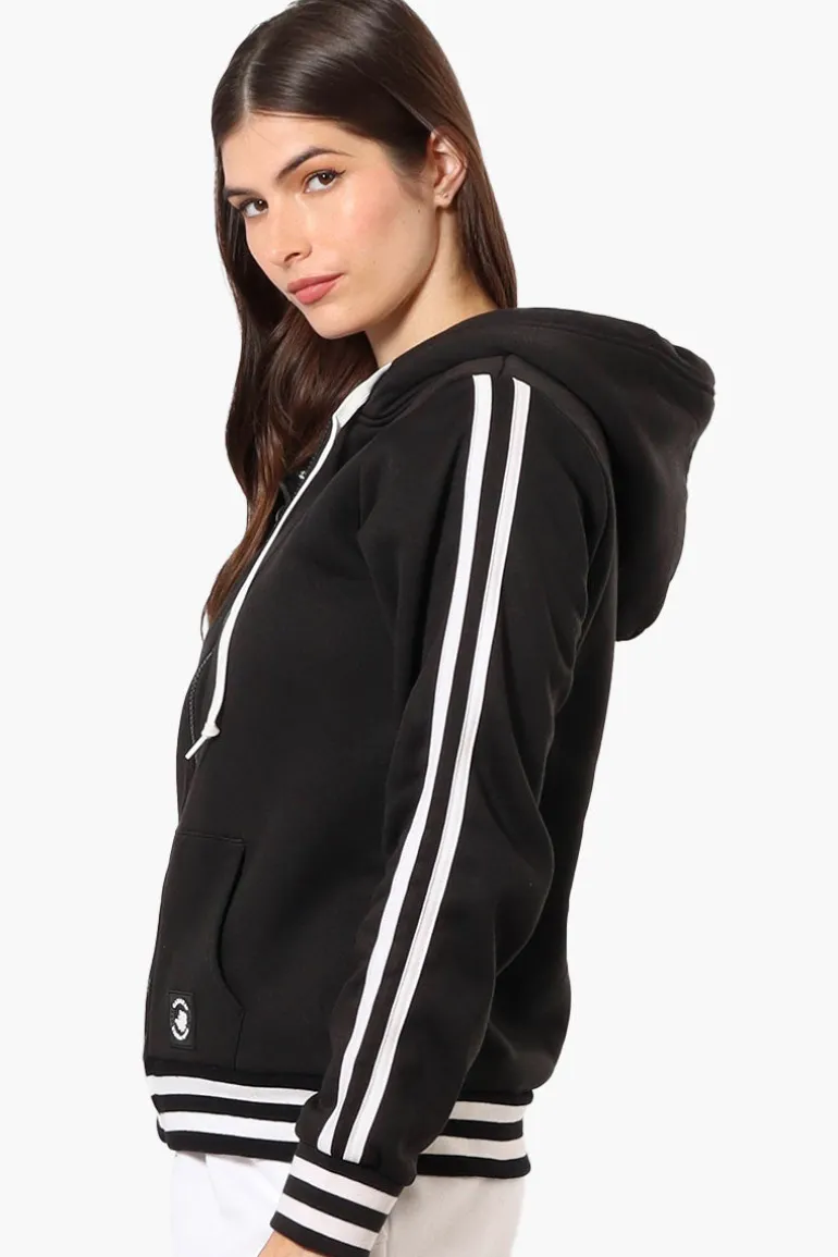 Canada Weather Gear Hooded Sherpa Lined Lightweight Jacket - Black