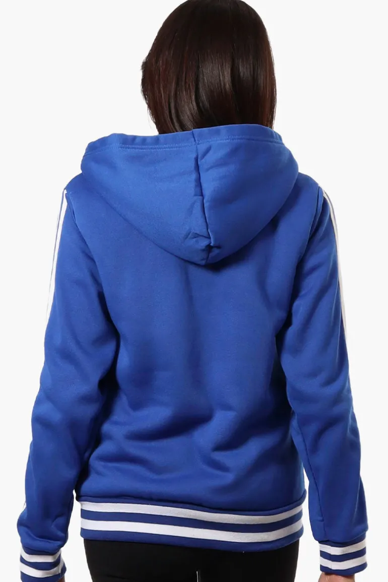 Canada Weather Gear Hooded Sherpa Lined Lightweight Jacket - Blue