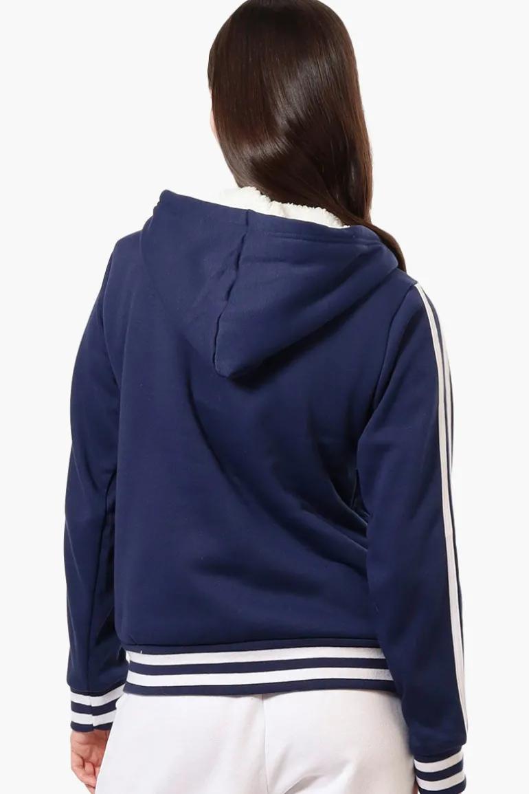 Canada Weather Gear Hooded Sherpa Lined Lightweight Jacket - Navy