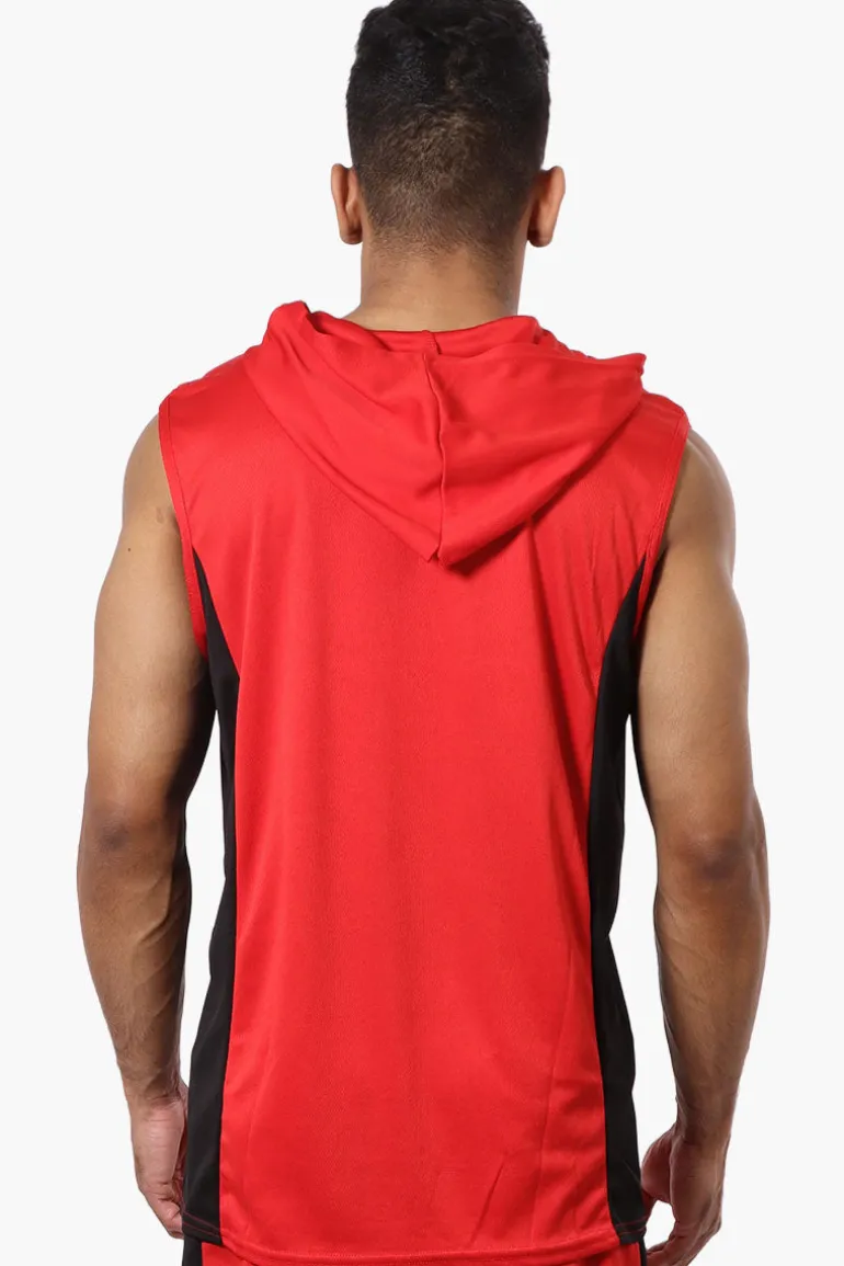 Canada Weather Gear Hooded Muscle Tee - Red