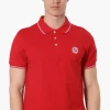 Canada Weather Gear Knit Striped Detail Polo Shirt - Red
