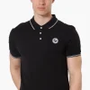 Canada Weather Gear Knit Striped Detail Polo Shirt - Black