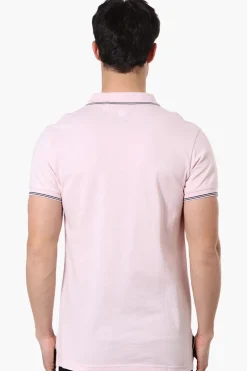 Canada Weather Gear Knit Striped Detail Polo Shirt - Blush