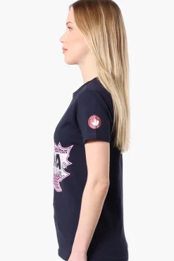 Canada Weather Gear Leaf Logo Print Tee - Navy