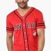 Canada Weather Gear Mesh Chest Logo Baseball Tee - Red