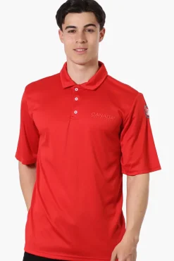 Canada Weather Gear Mesh Short Sleeve Polo Shirt - Red