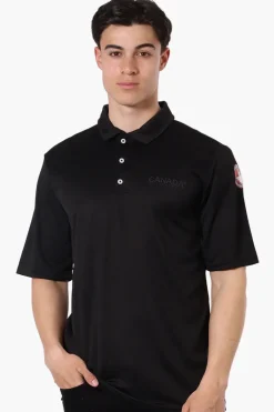 Canada Weather Gear Mesh Short Sleeve Polo Shirt - Black