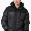 Canada Weather Gear Mouton Lined Grid Pattern Bomber Jacket - Black