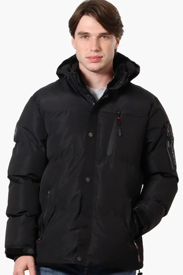 Canada Weather Gear Mouton Lined Bomber Jacket - Black
