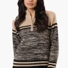 Canada Weather Gear Patterned 1/4 Zip Pullover Sweater - Camel