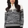Canada Weather Gear Patterned 1/4 Zip Pullover Sweater - White