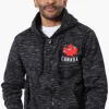 Canada Weather Gear Patterned Zip Up Hoodie - Black