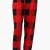 Canada Weather Gear Plaid Tie Waist Jogger Pajama Pants - Red