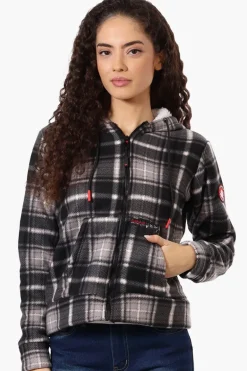 Canada Weather Gear Plaid Fleece Lined Hoodie - Black