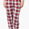 Canada Weather Gear Plaid Tie Waist Pajama Bottoms - Red