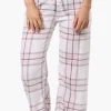 Canada Weather Gear Plaid Wide Leg Pajama Bottoms - White