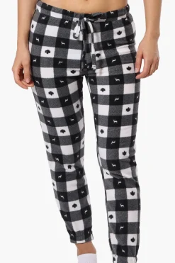 Canada Weather Gear Plaid Fleece Pajama Bottoms - Black