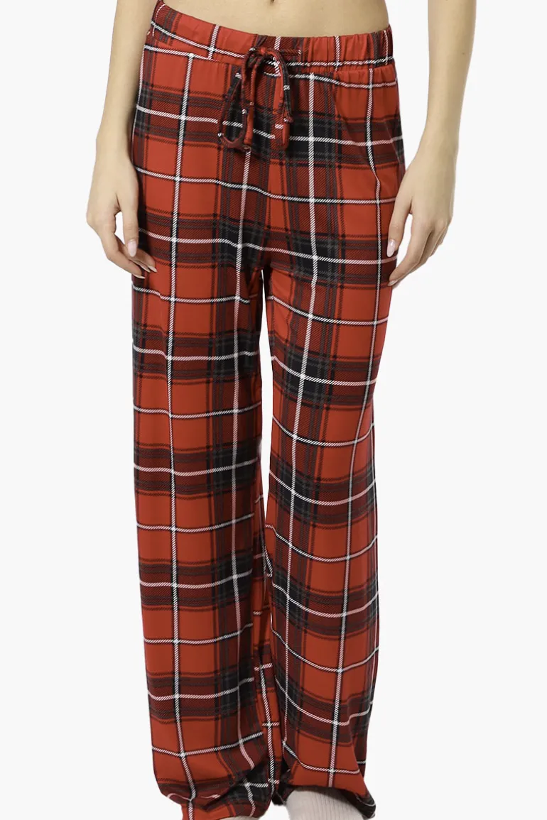 Canada Weather Gear Plaid Wide Leg Pajama Pants - Red