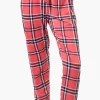 Canada Weather Gear Plaid Tie Waist Jogger Pajama Pants - Pink