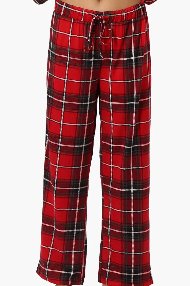 Canada Weather Gear Plaid Wide Leg Pajama Pants - Red
