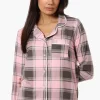 Canada Weather Gear Plaid Button Down Pajama Top - Pink