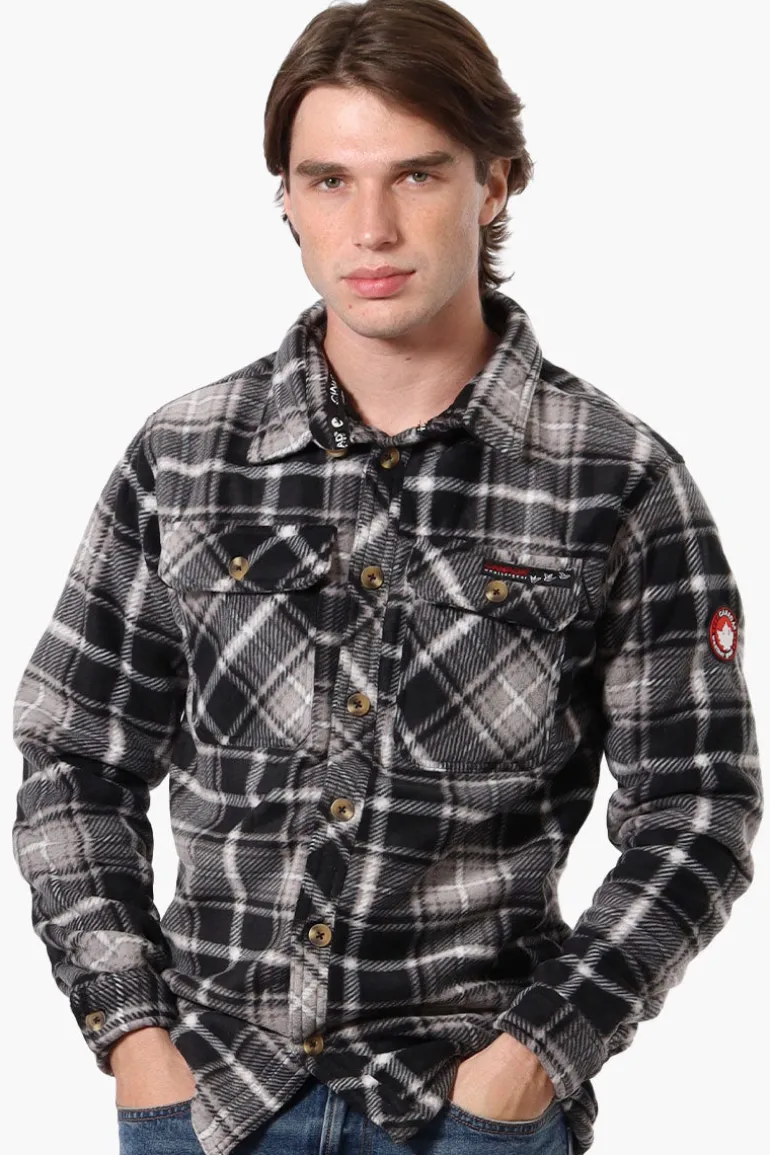 Canada Weather Gear Plaid Sherpa Lined Lightweight Jacket - Black