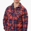 Canada Weather Gear Plaid Fleece Button Up Shacket - Navy