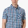 Canada Weather Gear Plaid Button Up Casual Shirt - Blue