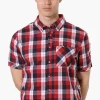 Canada Weather Gear Plaid Button Up Casual Shirt - Red