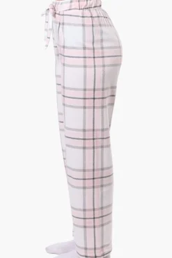 Canada Weather Gear Plaid Wide Leg Pajama Bottoms - White