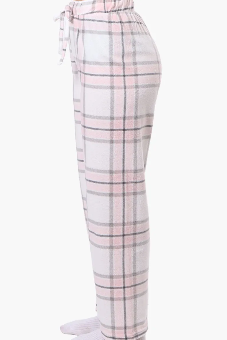 Canada Weather Gear Plaid Wide Leg Pajama Bottoms - White
