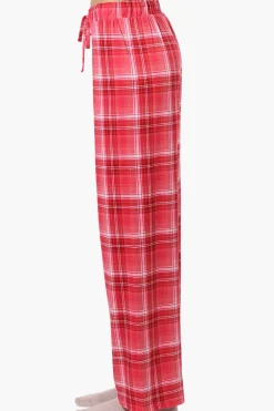 Canada Weather Gear Plaid Wide Leg Pajama Bottoms - Red