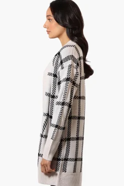 Canada Weather Gear Plaid Open Wrap Cardigan - Stone