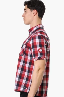 Canada Weather Gear Plaid Button Up Casual Shirt - Red