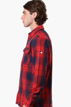 Canada Weather Gear Plaid Button Up Casual Shirt - Red