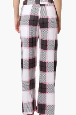 Canada Weather Gear Plaid Wide Leg Pajama Bottoms - White