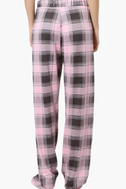 Canada Weather Gear Plaid Wide Leg Pajama Bottoms - Pink