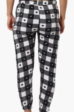 Canada Weather Gear Plaid Fleece Pajama Bottoms - Black